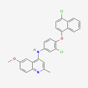 molecular formula C27H20Cl2N2O2 B4693843 N-{3-chloro-4-[(4-chloronaphthalen-1-yl)oxy]phenyl}-6-methoxy-2-methylquinolin-4-amine 