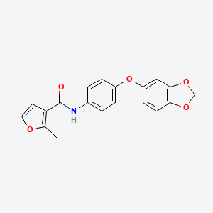molecular formula C19H15NO5 B4693858 N-[4-(2H-1,3-BENZODIOXOL-5-YLOXY)PHENYL]-2-METHYLFURAN-3-CARBOXAMIDE 