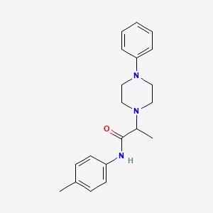 molecular formula C20H25N3O B4694031 N-(4-methylphenyl)-2-(4-phenylpiperazin-1-yl)propanamide 