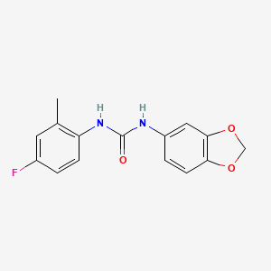 molecular formula C15H13FN2O3 B4694058 N-(1,3-BENZODIOXOL-5-YL)-N'-(4-FLUORO-2-METHYLPHENYL)UREA 