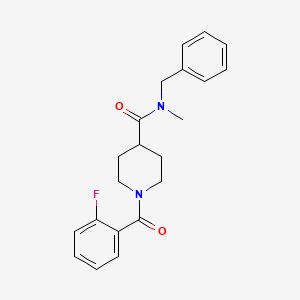 molecular formula C21H23FN2O2 B4694105 N-benzyl-1-(2-fluorobenzoyl)-N-methylpiperidine-4-carboxamide 