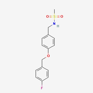 molecular formula C15H16FNO3S B4694270 N-{4-[(4-fluorobenzyl)oxy]benzyl}methanesulfonamide 