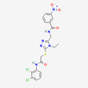 molecular formula C20H18Cl2N6O4S B4694324 N-[[5-[2-(2,3-dichloroanilino)-2-oxoethyl]sulfanyl-4-ethyl-1,2,4-triazol-3-yl]methyl]-3-nitrobenzamide 