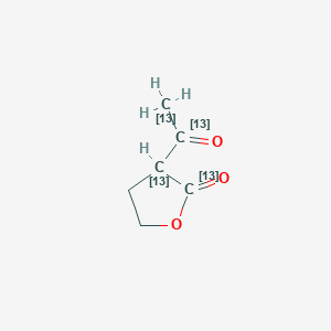 molecular formula C6H8O3 B046945 3-Acetyl(2,3-13C2)oxolan-2-one CAS No. 84508-47-4
