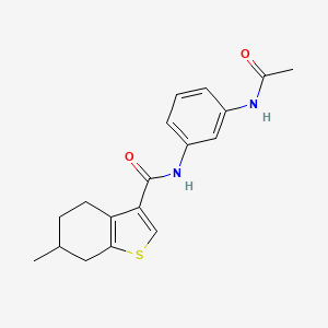 molecular formula C18H20N2O2S B4694717 N-(3-acetamidophenyl)-6-methyl-4,5,6,7-tetrahydro-1-benzothiophene-3-carboxamide 