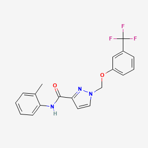 molecular formula C19H16F3N3O2 B4694842 N~3~-(2-METHYLPHENYL)-1-{[3-(TRIFLUOROMETHYL)PHENOXY]METHYL}-1H-PYRAZOLE-3-CARBOXAMIDE 