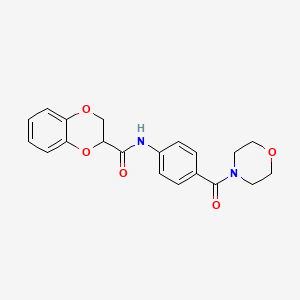 molecular formula C20H20N2O5 B4695090 N-[4-(morpholin-4-ylcarbonyl)phenyl]-2,3-dihydro-1,4-benzodioxine-2-carboxamide 