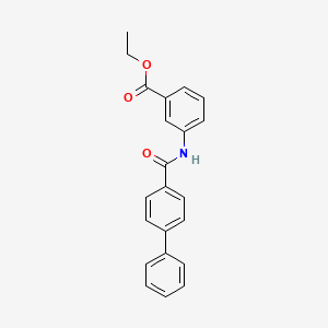 molecular formula C22H19NO3 B4695188 ETHYL 3-{[1,1'-BIPHENYL]-4-AMIDO}BENZOATE 