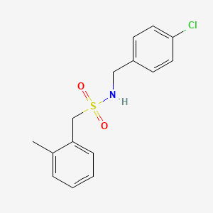 molecular formula C15H16ClNO2S B4695433 N-[(4-chlorophenyl)methyl]-1-(2-methylphenyl)methanesulfonamide 