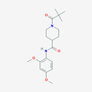 molecular formula C19H28N2O4 B4695470 N-(2,4-dimethoxyphenyl)-1-(2,2-dimethylpropanoyl)piperidine-4-carboxamide 