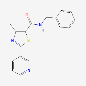 molecular formula C17H15N3OS B4695501 N-benzyl-4-methyl-2-(pyridin-3-yl)-1,3-thiazole-5-carboxamide 