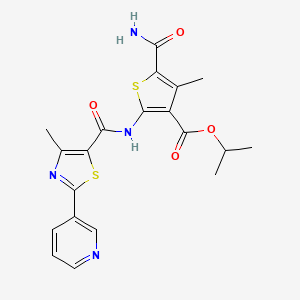 isopropyl 5-(aminocarbonyl)-4-methyl-2-({[4-methyl-2-(3-pyridinyl)-1,3-thiazol-5-yl]carbonyl}amino)-3-thiophenecarboxylate