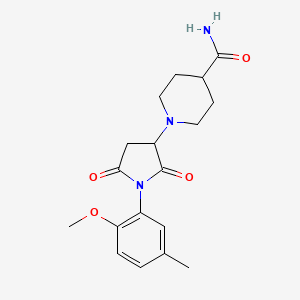 1-[1-(2-methoxy-5-methylphenyl)-2,5-dioxo-3-pyrrolidinyl]-4-piperidinecarboxamide