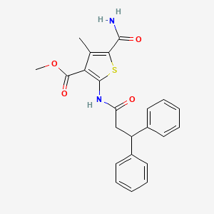 molecular formula C23H22N2O4S B4695610 METHYL 5-CARBAMOYL-2-(3,3-DIPHENYLPROPANAMIDO)-4-METHYLTHIOPHENE-3-CARBOXYLATE 