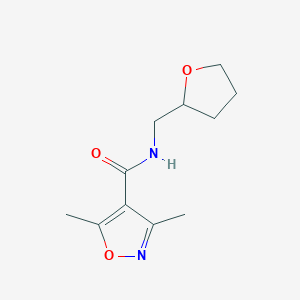 3,5-dimethyl-N-(tetrahydro-2-furanylmethyl)-4-isoxazolecarboxamide