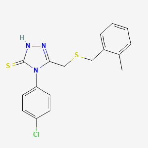 4-(4-chlorophenyl)-5-{[(2-methylbenzyl)thio]methyl}-4H-1,2,4-triazole-3-thiol