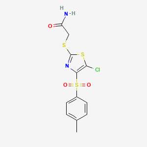 2-({5-chloro-4-[(4-methylphenyl)sulfonyl]-1,3-thiazol-2-yl}thio)acetamide