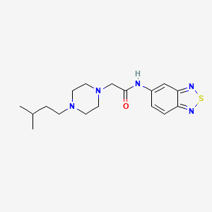 molecular formula C17H25N5OS B4695831 N-(2,1,3-BENZOTHIADIAZOL-5-YL)-2-[4-(3-METHYLBUTYL)-1-PIPERAZINYL]ACETAMIDE 