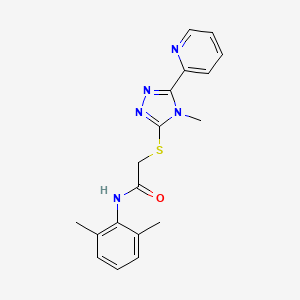 molecular formula C18H19N5OS B4695841 N-(2,6-dimethylphenyl)-2-{[4-methyl-5-(pyridin-2-yl)-4H-1,2,4-triazol-3-yl]sulfanyl}acetamide 
