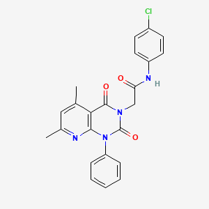 molecular formula C23H19ClN4O3 B4695937 N-(4-CHLOROPHENYL)-2-{5,7-DIMETHYL-2,4-DIOXO-1-PHENYL-1H,2H,3H,4H-PYRIDO[2,3-D]PYRIMIDIN-3-YL}ACETAMIDE 