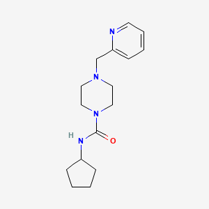 molecular formula C16H24N4O B4695957 N-CYCLOPENTYL-4-[(PYRIDIN-2-YL)METHYL]PIPERAZINE-1-CARBOXAMIDE 