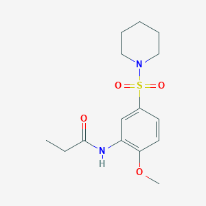 molecular formula C15H22N2O4S B4695965 N-(2-methoxy-5-piperidin-1-ylsulfonylphenyl)propanamide 