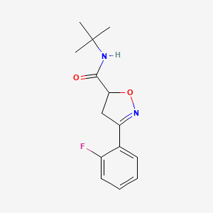 molecular formula C14H17FN2O2 B4696040 N-tert-butyl-3-(2-fluorophenyl)-4,5-dihydro-1,2-oxazole-5-carboxamide 