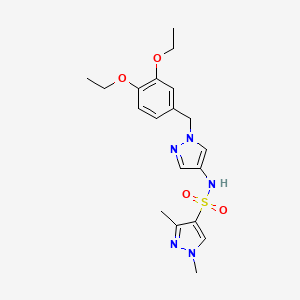 molecular formula C19H25N5O4S B4696089 N~4~-[1-(3,4-DIETHOXYBENZYL)-1H-PYRAZOL-4-YL]-1,3-DIMETHYL-1H-PYRAZOLE-4-SULFONAMIDE 