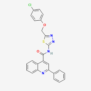 molecular formula C25H17ClN4O2S B4696109 N-{5-[(4-chlorophenoxy)methyl]-1,3,4-thiadiazol-2-yl}-2-phenylquinoline-4-carboxamide 