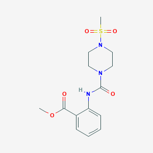 molecular formula C14H19N3O5S B4696120 Methyl 2-{[4-(methylsulfonyl)piperazinyl]carbonylamino}benzoate 