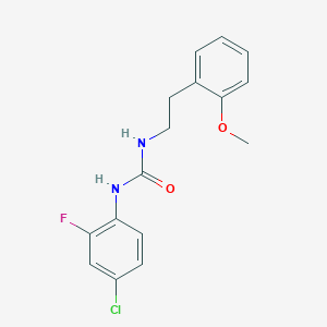molecular formula C16H16ClFN2O2 B4696211 N-(4-CHLORO-2-FLUOROPHENYL)-N'-(2-METHOXYPHENETHYL)UREA 