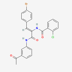 molecular formula C24H18BrClN2O3 B4696238 N-[(Z)-3-(3-acetylanilino)-1-(4-bromophenyl)-3-oxoprop-1-en-2-yl]-2-chlorobenzamide 