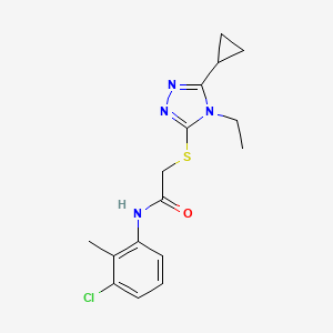 molecular formula C16H19ClN4OS B4696253 N-(3-chloro-2-methylphenyl)-2-[(5-cyclopropyl-4-ethyl-4H-1,2,4-triazol-3-yl)sulfanyl]acetamide 