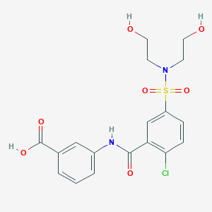 molecular formula C18H19ClN2O7S B4696355 3-[[5-[Bis(2-hydroxyethyl)sulfamoyl]-2-chlorobenzoyl]amino]benzoic acid 