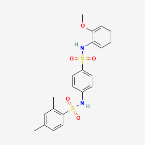molecular formula C21H22N2O5S2 B4696473 N-{4-[(2-methoxyphenyl)sulfamoyl]phenyl}-2,4-dimethylbenzenesulfonamide 