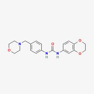 molecular formula C20H23N3O4 B4696749 N-(2,3-DIHYDRO-1,4-BENZODIOXIN-6-YL)-N'-[4-(MORPHOLINOMETHYL)PHENYL]UREA 