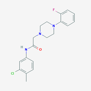 molecular formula C19H21ClFN3O B4696755 N-(3-chloro-4-methylphenyl)-2-[4-(2-fluorophenyl)piperazin-1-yl]acetamide 