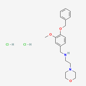 molecular formula C21H30Cl2N2O3 B4696893 N-[(3-methoxy-4-phenylmethoxyphenyl)methyl]-2-morpholin-4-ylethanamine;dihydrochloride 