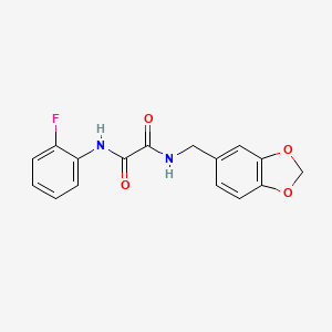 B4697023 N-(1,3-benzodioxol-5-ylmethyl)-N'-(2-fluorophenyl)ethanediamide CAS No. 5852-67-5