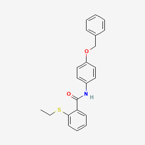 molecular formula C22H21NO2S B4697043 N-[4-(benzyloxy)phenyl]-2-(ethylsulfanyl)benzamide 