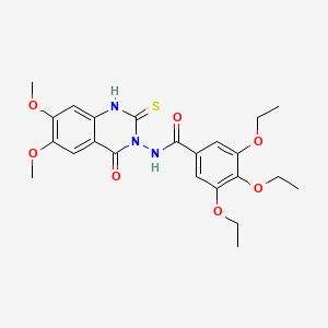 molecular formula C23H27N3O7S B4697226 N-(6,7-dimethoxy-4-oxo-2-thioxo-1,4-dihydroquinazolin-3(2H)-yl)-3,4,5-triethoxybenzamide 