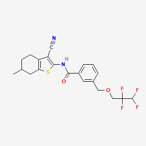 molecular formula C21H20F4N2O2S B4697441 N-(3-cyano-6-methyl-4,5,6,7-tetrahydro-1-benzothiophen-2-yl)-3-[(2,2,3,3-tetrafluoropropoxy)methyl]benzamide 