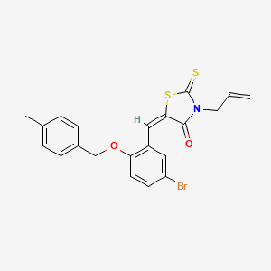 molecular formula C21H18BrNO2S2 B4697477 (5E)-5-[[5-bromo-2-[(4-methylphenyl)methoxy]phenyl]methylidene]-3-prop-2-enyl-2-sulfanylidene-1,3-thiazolidin-4-one 