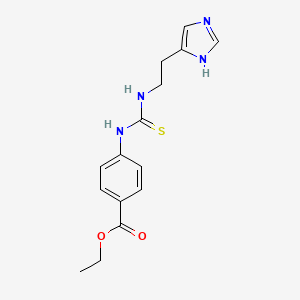 molecular formula C15H18N4O2S B4697542 ethyl 4-({[2-(1H-imidazol-4-yl)ethyl]carbamothioyl}amino)benzoate 