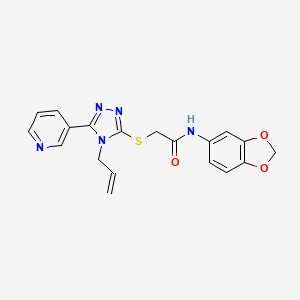 molecular formula C19H17N5O3S B4697591 N-(1,3-benzodioxol-5-yl)-2-{[4-(prop-2-en-1-yl)-5-(pyridin-3-yl)-4H-1,2,4-triazol-3-yl]sulfanyl}acetamide 