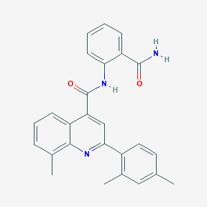 molecular formula C26H23N3O2 B4697771 N-(2-CARBAMOYLPHENYL)-2-(2,4-DIMETHYLPHENYL)-8-METHYL-4-QUINOLINECARBOXAMIDE 
