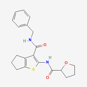 molecular formula C20H22N2O3S B4697816 N-[3-(benzylcarbamoyl)-5,6-dihydro-4H-cyclopenta[b]thiophen-2-yl]tetrahydrofuran-2-carboxamide 