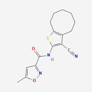 molecular formula C16H17N3O2S B4697875 N-{3-CYANO-4H5H6H7H8H9H-CYCLOOCTA[B]THIOPHEN-2-YL}-5-METHYL-12-OXAZOLE-3-CARBOXAMIDE 