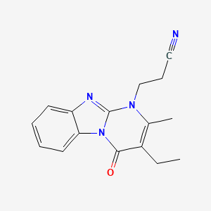 molecular formula C16H16N4O B4697888 2-[3-ETHYL-2-METHYL-4-OXOPYRIMIDO[1,2-A][1,3]BENZIMIDAZOL-1(4H)-YL]ETHYL CYANIDE 