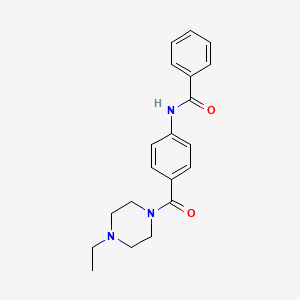 molecular formula C20H23N3O2 B4697896 N-{4-[(4-ethylpiperazin-1-yl)carbonyl]phenyl}benzamide 